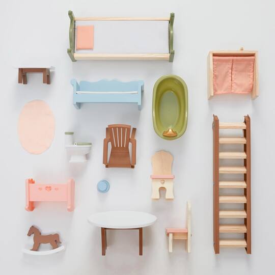 KidKraft Pink Wooden Charlotte Classic Dollhouse Set